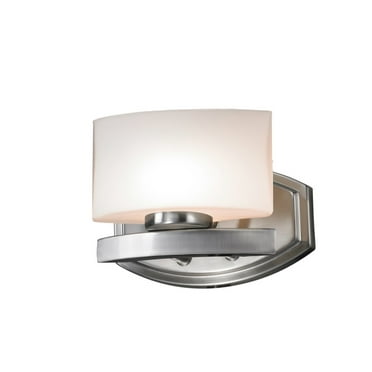 Steel Frame Z-Lite 3008-1V Cabro One Light Vanity Light Chrome Finish and Frosted White Inside and Clear Outside Glass Shade of Glass Material Z-Lite Lighting 